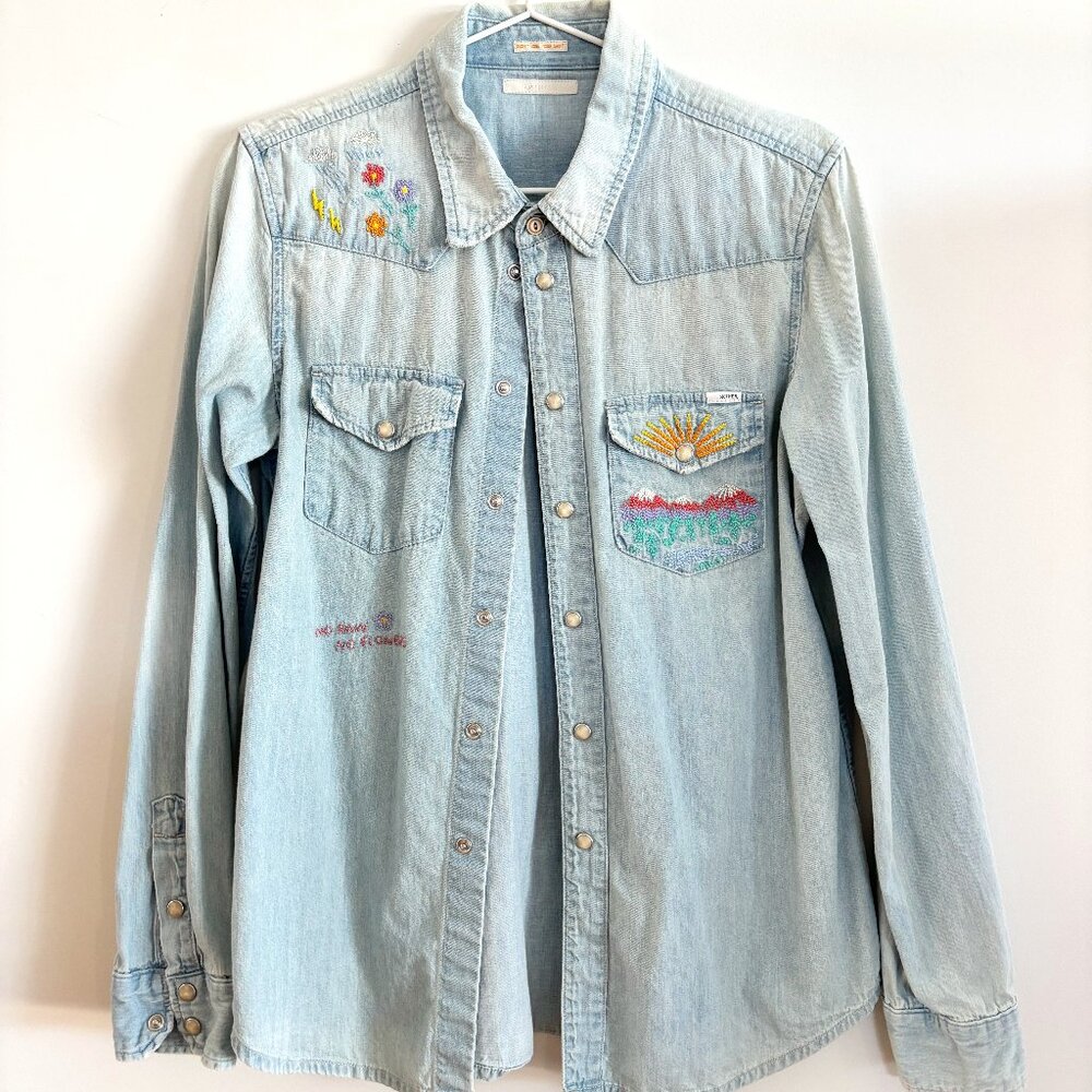 MOTHER Denim Embroidered Shirt